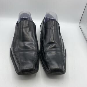 Dexter Black Leather Lace Up Men’s Dress Shoes Size 9 with Square Toe